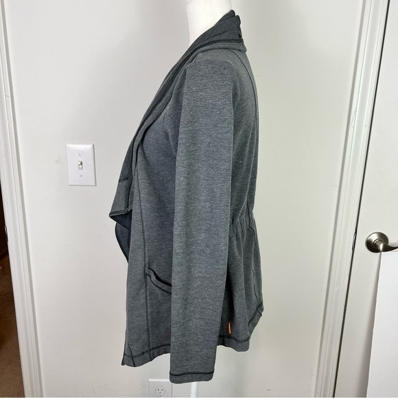 LUCY Jacket womens small Grey The Studio Flow wrap open drape front - Picture 3 of 7